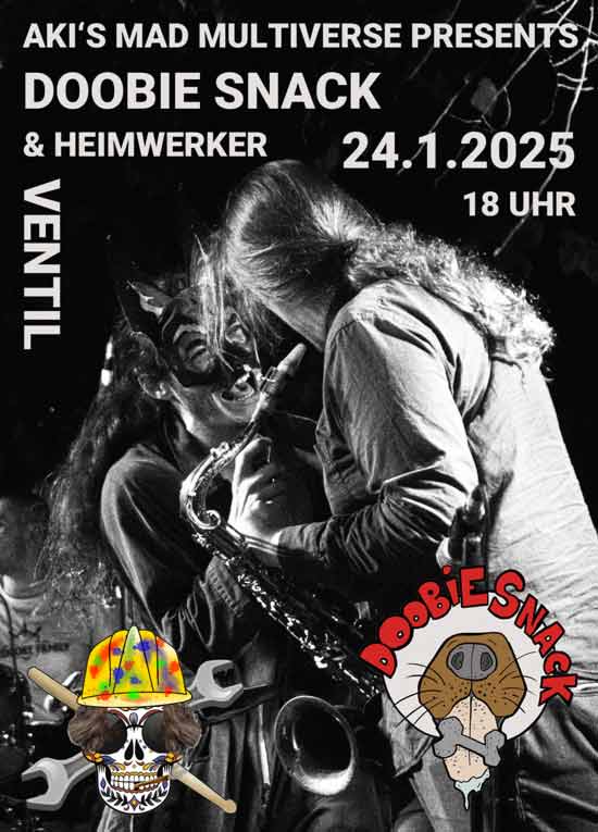 upcoming concert at VENTIL Klagenfurt/Celovec italian band Doobie Snack and austrian band Heimwerker