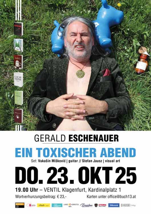 Plakat für den toxischen Abend mit Gerald Eschenauer – Foto © Julia Jank